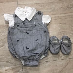 Tommy Bahama dinosaur baby boy bubble romper